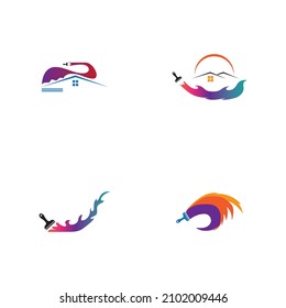 conjunto de diseño de ilustración vectorial del logotipo de pintura
