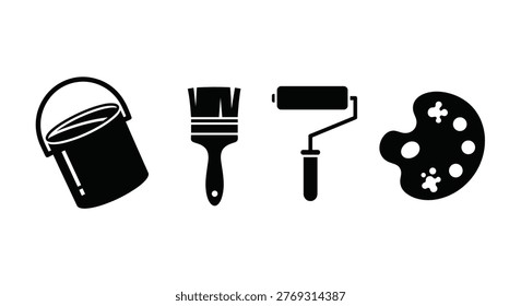 Set of painting tools for art projects