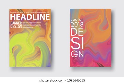 Set paintings with marbling. Color ink in water. Marble texture. Paint splash. Colorful fluid. For your poster, brochure, invitation, cover book, catalog. Abstract vector illustration