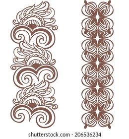 Set of paisley design elements ( henna, tattoo, mehandi) 