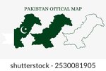 Set of Pakistan map isolated on white background, vector illustration design