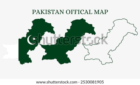 Set of Pakistan map isolated on white background, vector illustration design