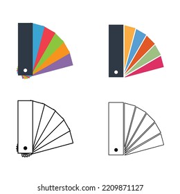Set of palette color icon, colorful graphic catalog symbol, color template web vector illustration .