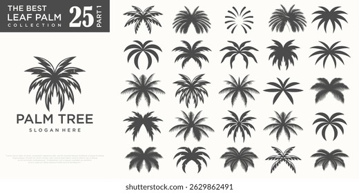 set of Palm logo for your design. Palm trees. Palm vector illustration. Nature Icon Sign .