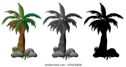 Set of palm tree design illustration