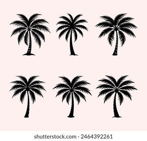 A Set of Palm Tree Silhouettes