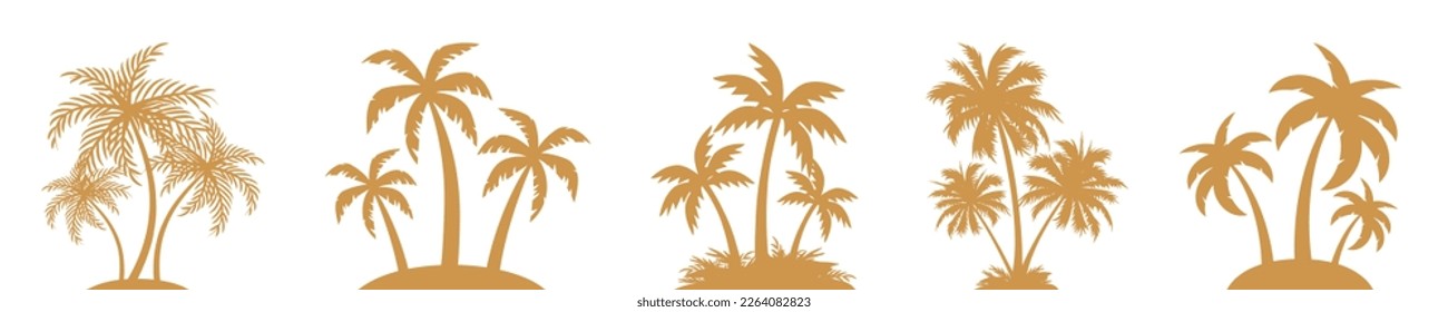 Schild mit Palmenblättern, Palmensammlung - Vektorgrafik