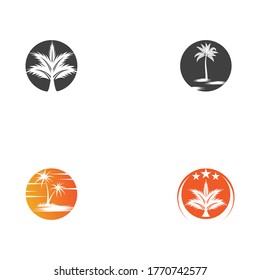 Palm-Sommer-Logo festlegen, Vektorgrafik
