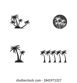 Palm-Sommer-Logo festlegen, Vektorgrafik