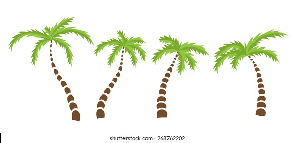 Conjunto de palmeras, ilustración vectorial aislada