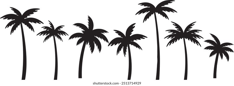 Set of palm trees vector stock illustration