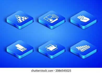 Set Pan flute, Yagna, Cup of tea and leaf, Indian textile fabric, with bag and symbol hand icon. Vector
