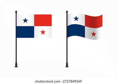 Set of Panama Flags Isolated for Independence Day Celebration