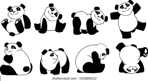 Set of Panda bear illustration
