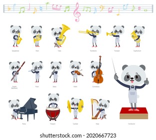 A set of Panda boy on classical music performances.It's vector art so it's easy to edit.