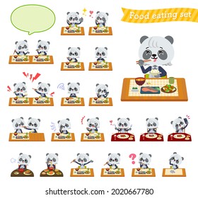 A set of Panda girl about meals.It's vector art so it's easy to edit.