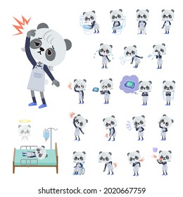 A set of Panda girl with injury and illness.It's vector art so it's easy to edit.