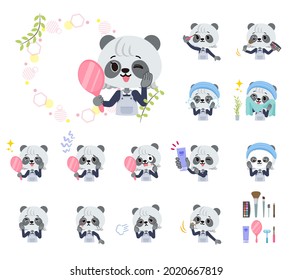A set of Panda girl on beauty.It's vector art so it's easy to edit.