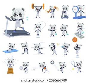 A set of Panda girl on exercise and sports.It's vector art so it's easy to edit.