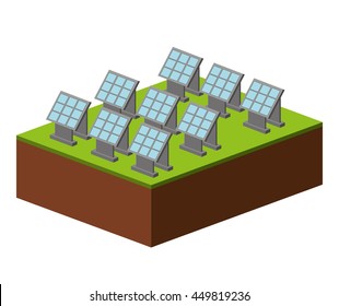 set panel solar  isolated icon design, vector illustration  graphic 