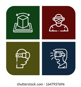 Set of panoramic icons. Such as Augmented reality, Virtual reality , panoramic icons