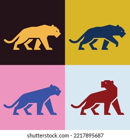 Set of Panther, Panther Logo. Icon design. Template elements