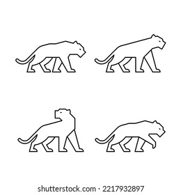 Set of Panther, Panther Logo. Icon design. Template elements