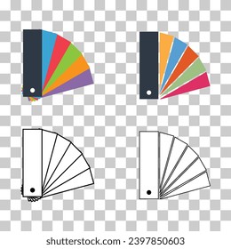 Set of Pantone color icon, colorful graphic catalog symbol, color template web vector illustration .