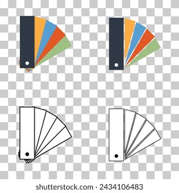 Set of  pantone color icon, colorful graphic catalog symbol, color template web vector illustration .