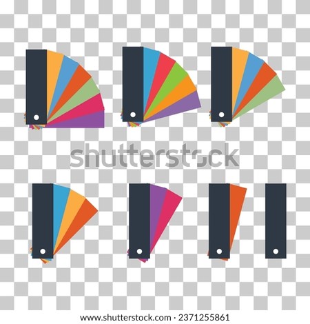 Set of Pantone color icon, colorful graphic catalog symbol, color template web vector illustration .