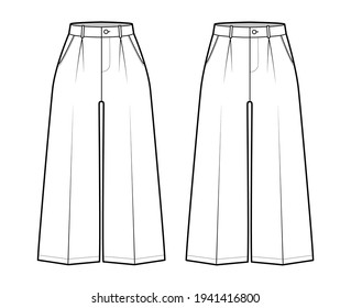 Sweatpants technical fashion illustration with elastic cuffs, low
