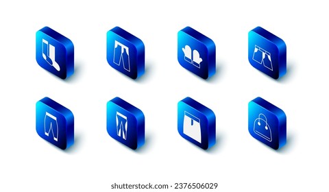 Set Pants, Christmas mittens, Short or pants, Handbag, Skirt, Leggings,  and Socks icon. Vector
