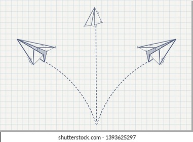 Set of Paper airplanes , vector illustration