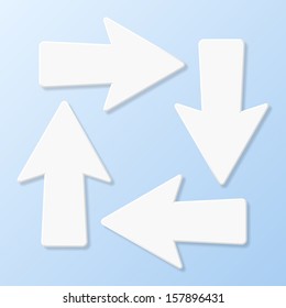 Set of paper arrows. Vector illustration.