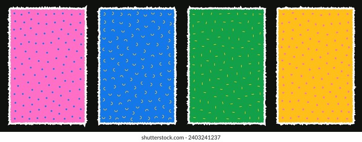 Set of paper backgrounds with abstract geometric shapes. A piece of colored paper. Banner, background, filled with geometric shapes.