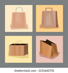 set of paper bag concept