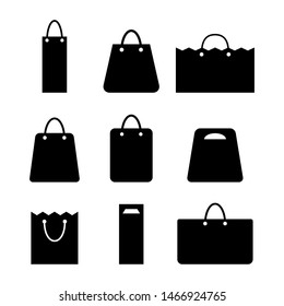 Set of paper bag. Isolated vector icons.