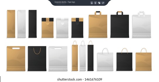 Set Paper Bags Corporate Identity Templates Stock Vector (Royalty Free ...