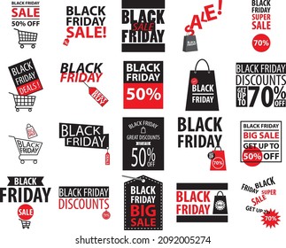 Banner de papel para la venta del Black Friday. Ilustración del vector
