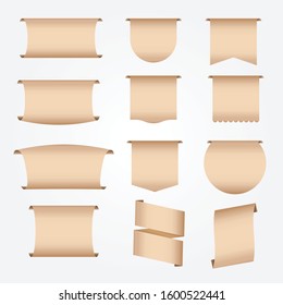 Set of paper banner .Old ribbon design on white background.