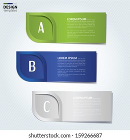 Set of paper banners, bookmarks. Modern design template.