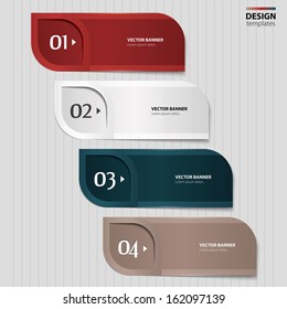 Set of paper banners, bookmarks. Modern design template.