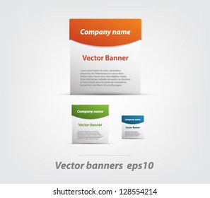 Set of paper banners for business design, infographics, reports, websites or step presentation