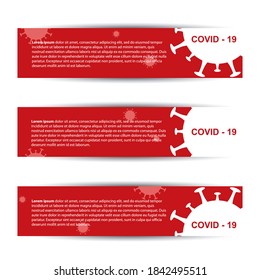 Set of paper banners of coronavirus 2019-nvoc virus - vector illustration