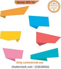 Juego de banners de papel. Ilustración vectorial de banner rojo. Cal se lanza sobre un fondo transparente. Plantilla de cartel de publicidad abstracta de la pancarta de ventas, promoción.