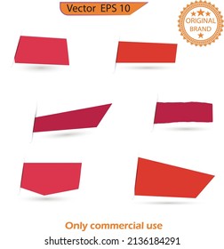 Set of paper banners. Red banner vector illustration. Cal louts on a transparent  background. Template abstract advertising sign banner of sales, promotion.