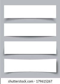 Set of   Paper Banners with shadows, material design vector illustration 