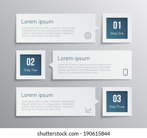 Set of paper banners / tags for business design, infographics, step presentation, progress, number options, websites or workflow layout. Clean and modern style 