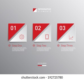 Set of paper banners / tags for business design, infographics, step presentation, progress, number options, websites or workflow layout. Clean and modern style 