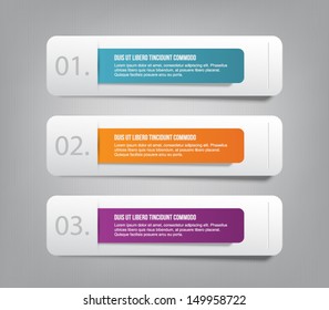 Set of paper banners with tags / labels for business design, infographics, reports, progress, number options, step presentation, websites or workflow layout. Clean and modern style